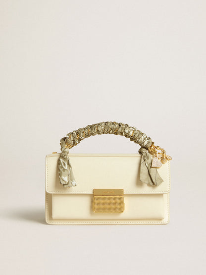 Small Venezia Bag in butter-colored boarded leather with braided scarf and double charm - Golden Goose Women