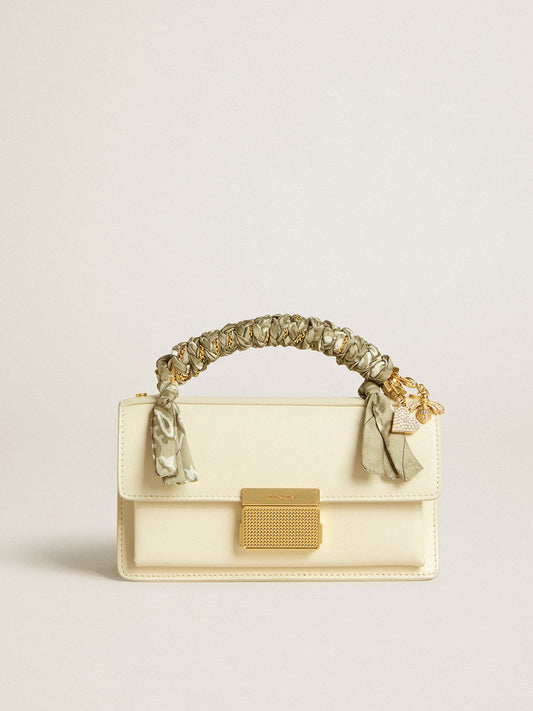 Small Venezia Bag in butter-colored boarded leather with braided scarf and double charm - Golden Goose Women