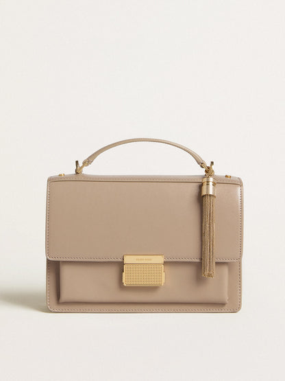 Venezia Bag in beige boarded leather with gold details - Golden Goose Women