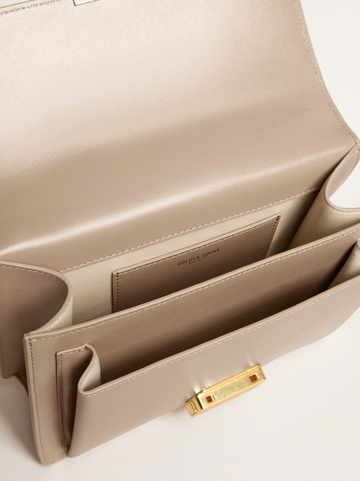 Venezia Bag in beige boarded leather with gold details - Golden Goose Women