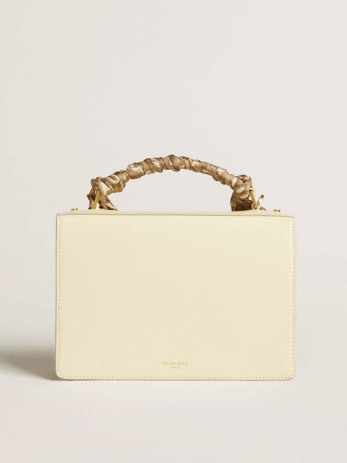Venezia Bag in butter-colored boarded leather with silk scarf - Golden Goose Women