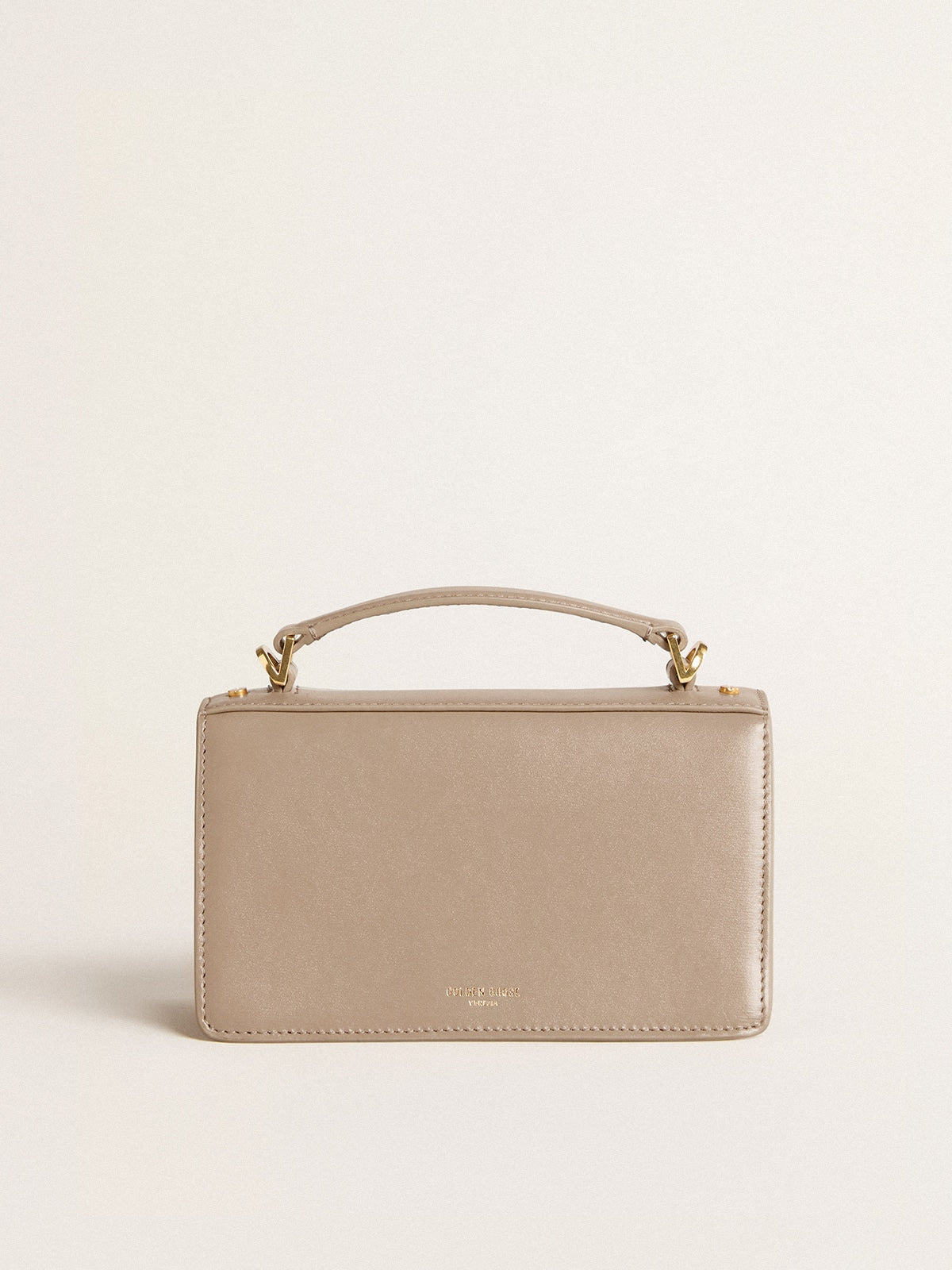 Small Venezia Bag in beige boarded leather with gold details - Golden Goose Women