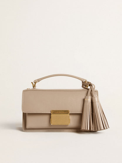 Small Venezia Bag in beige boarded leather with gold details - Golden Goose Women
