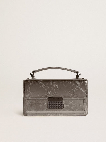 Small Venezia Bag in anthracite-gray metallic leather with black details - Golden Goose Women