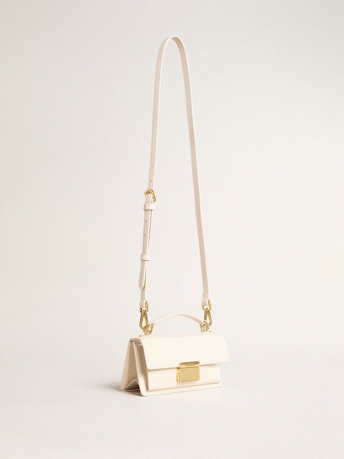Small Venezia Bag in butter-colored boarded leather with gold details - Golden Goose Women