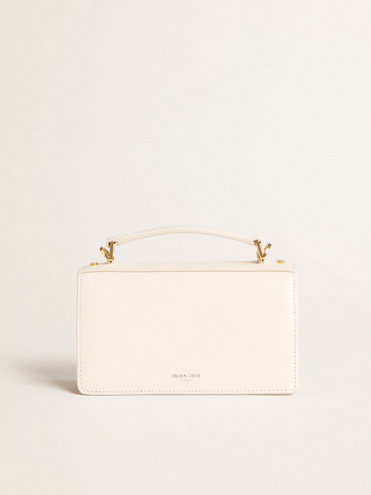 Small Venezia Bag in butter-colored boarded leather with gold details - Golden Goose Women
