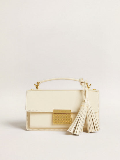 Small Venezia Bag in butter-colored boarded leather with gold details - Golden Goose Women