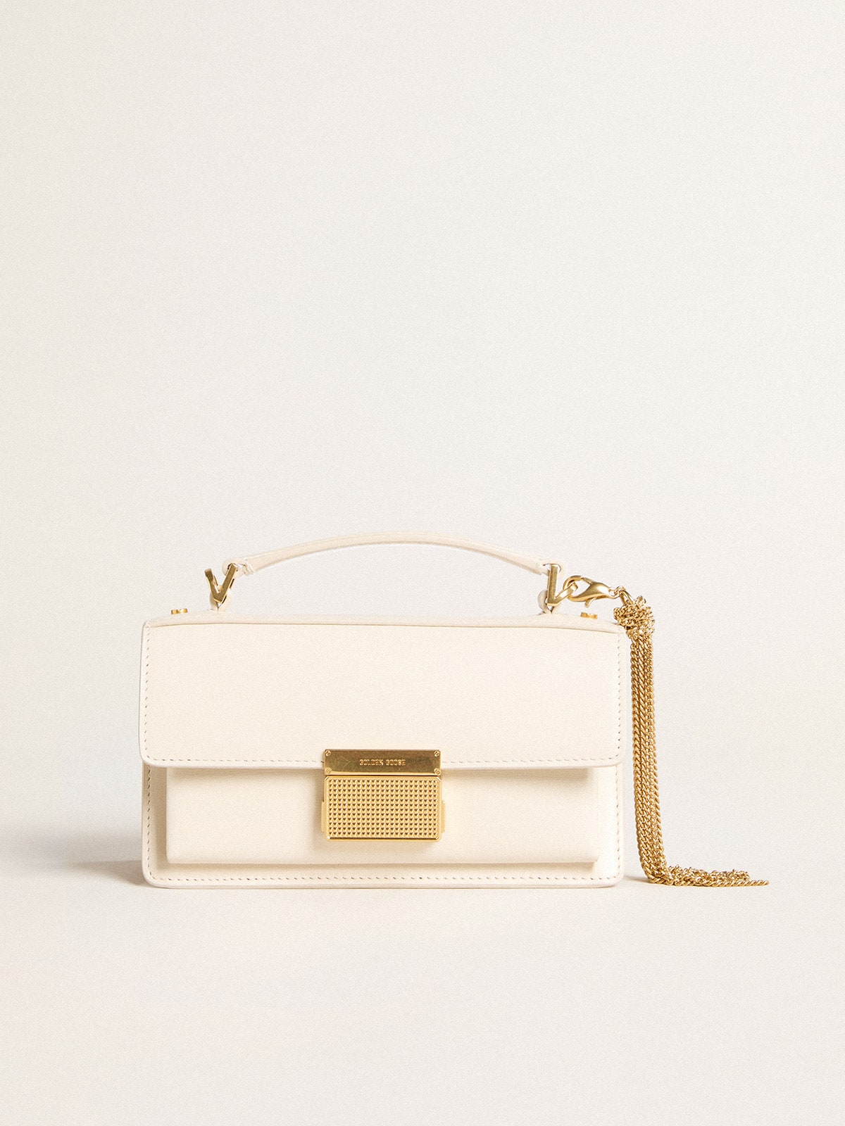 Small Venezia Bag in butter-colored boarded leather with gold details - Golden Goose Women