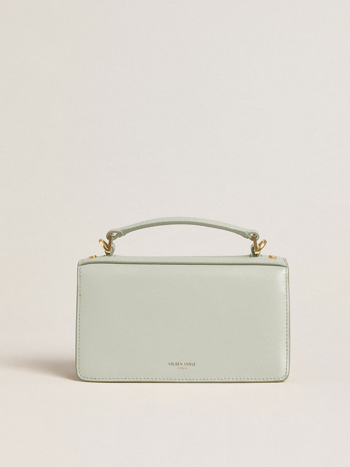 Small Venezia Bag in mineral-gray boarded leather with gold details - Golden Goose Women