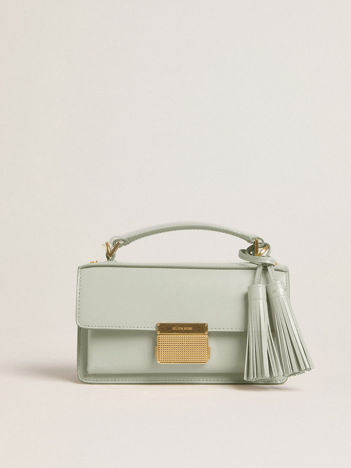 Small Venezia Bag in mineral-gray boarded leather with gold details - Golden Goose Women