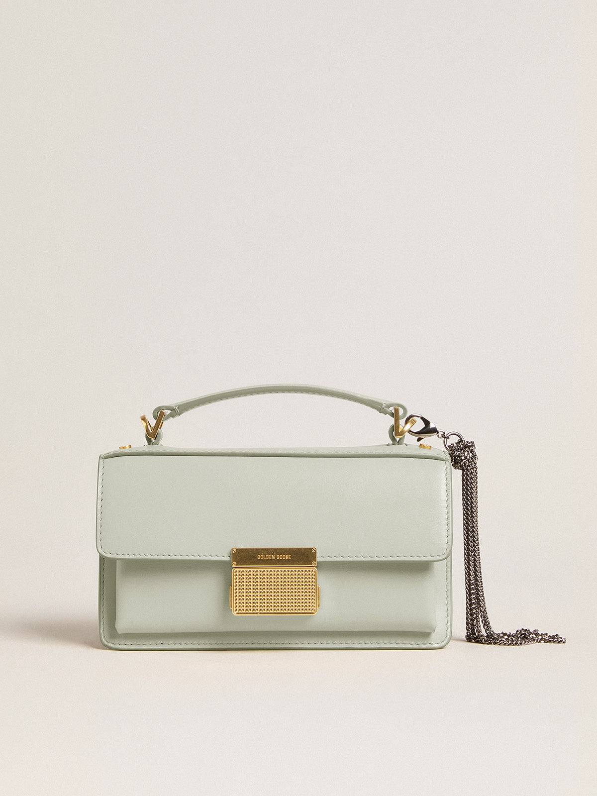Small Venezia Bag in mineral-gray boarded leather with gold details - Golden Goose Women