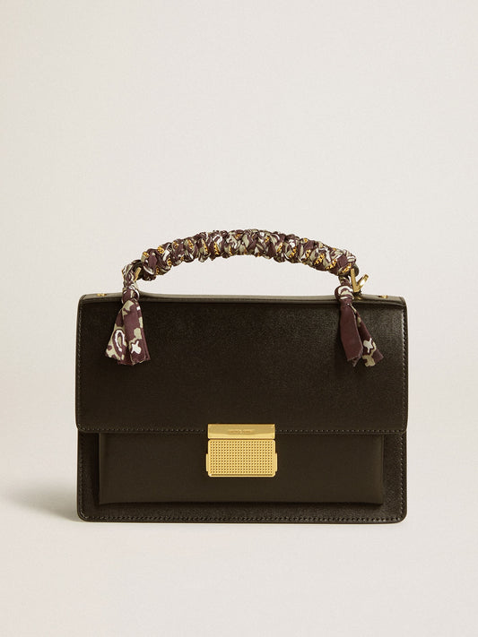 Venezia Bag in black boarded leather with multicolored scarf - Golden Goose Women