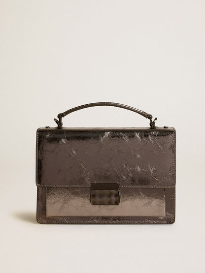 Venezia Bag in anthracite-gray metallic leather with black details - Golden Goose Women