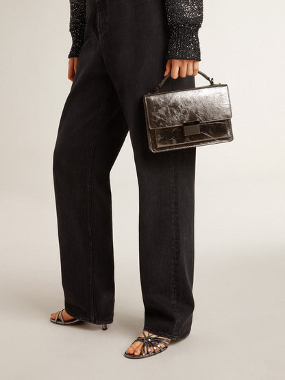 Venezia Bag in anthracite-gray metallic leather with black details - Golden Goose Women