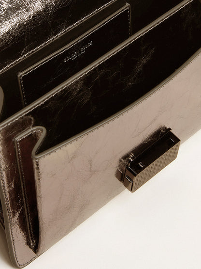 Venezia Bag in anthracite-gray metallic leather with black details - Golden Goose Women