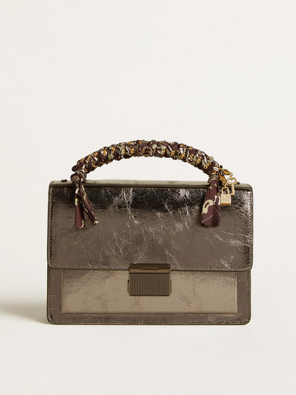 Venezia Bag in anthracite-gray metallic leather with black details - Golden Goose Women