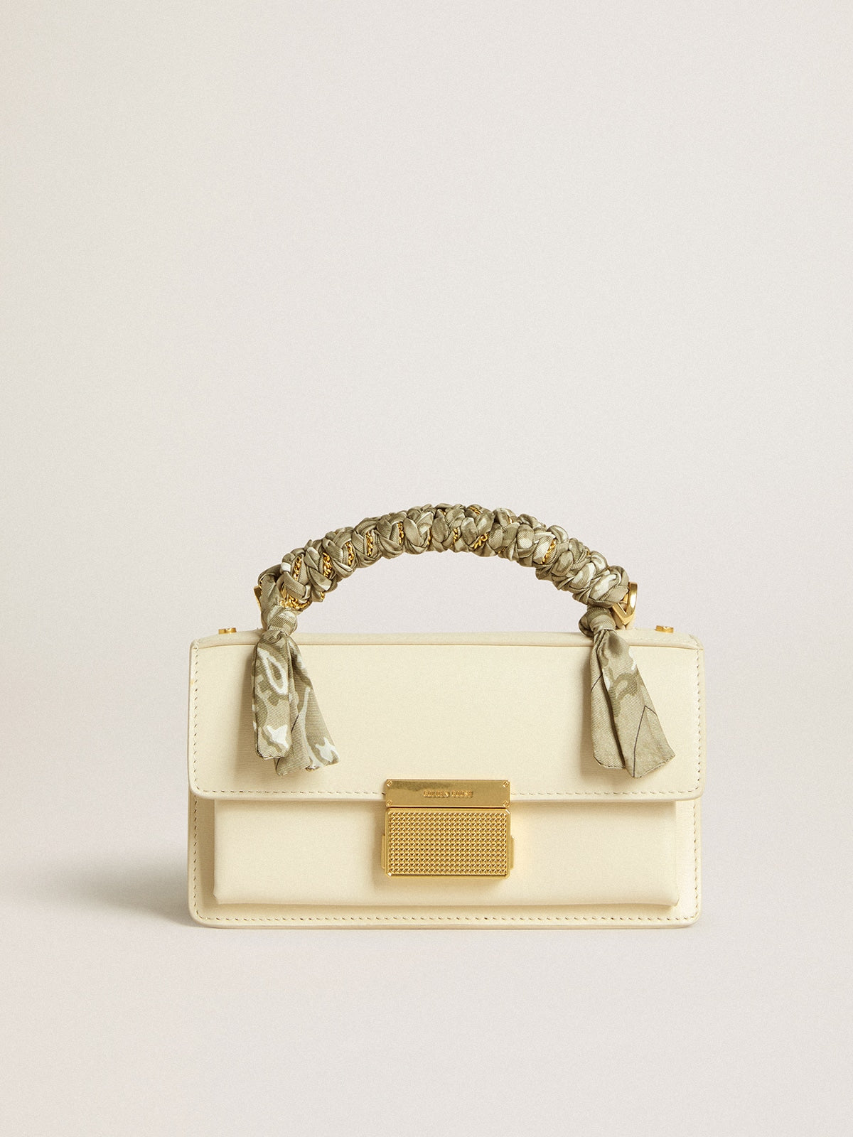 Small Venezia Bag in butter-colored boarded leather with braided scarf - Golden Goose Women