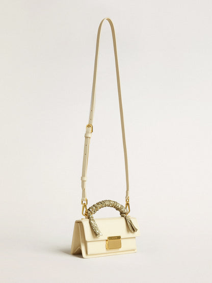 Small Venezia Bag in butter-colored boarded leather with braided scarf - Golden Goose Women