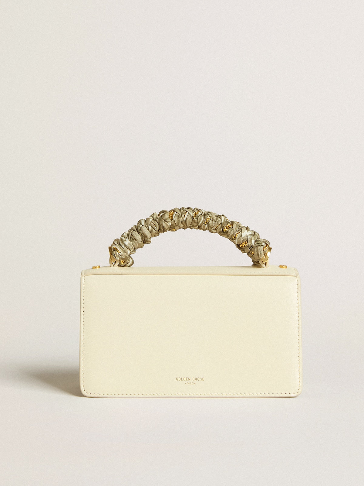 Small Venezia Bag in butter-colored boarded leather with braided scarf - Golden Goose Women