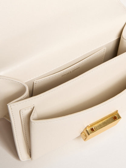 Small Venezia Bag in butter-colored boarded leather with braided scarf - Golden Goose Women