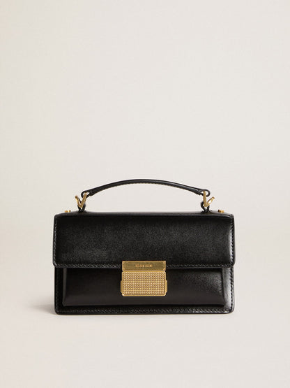 Small Venezia Bag in black boarded leather with gold details - Golden Goose Women