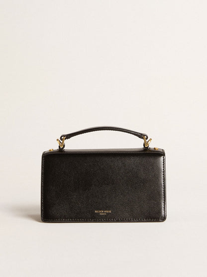 Small Venezia Bag in black boarded leather with gold details - Golden Goose Women