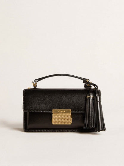 Small Venezia Bag in black boarded leather with gold details - Golden Goose Women