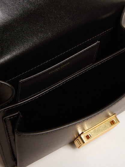 Small Venezia Bag in black boarded leather with silk scarf - Golden Goose Women