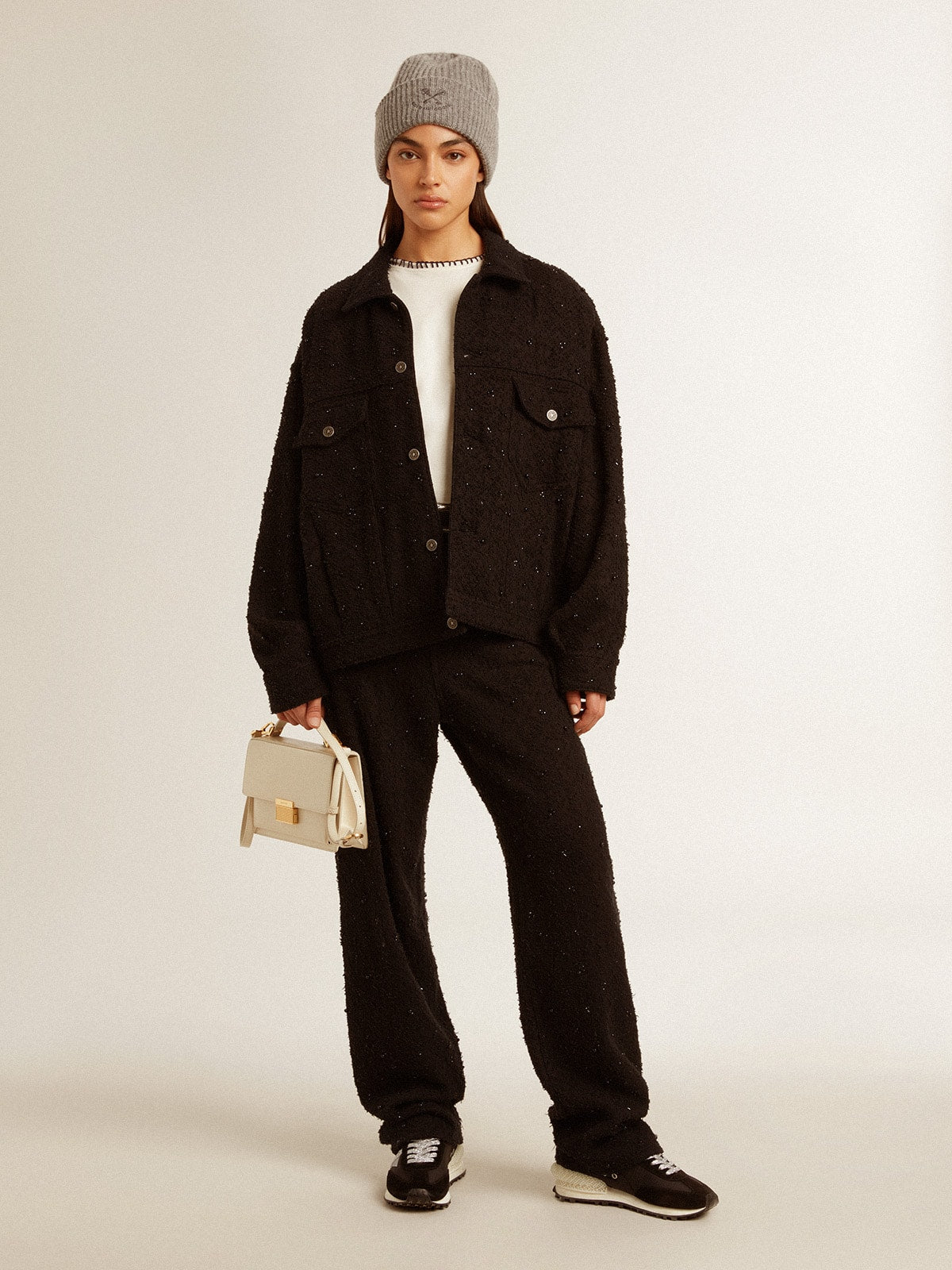 Venezia Bag in butter-colored boarded leather with gold details - Golden Goose Women