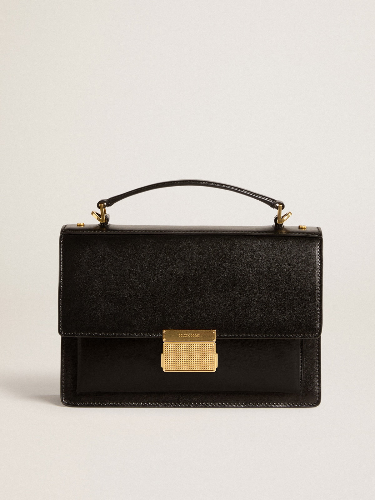 Venezia Bag in black boarded leather with gold details - Golden Goose Women