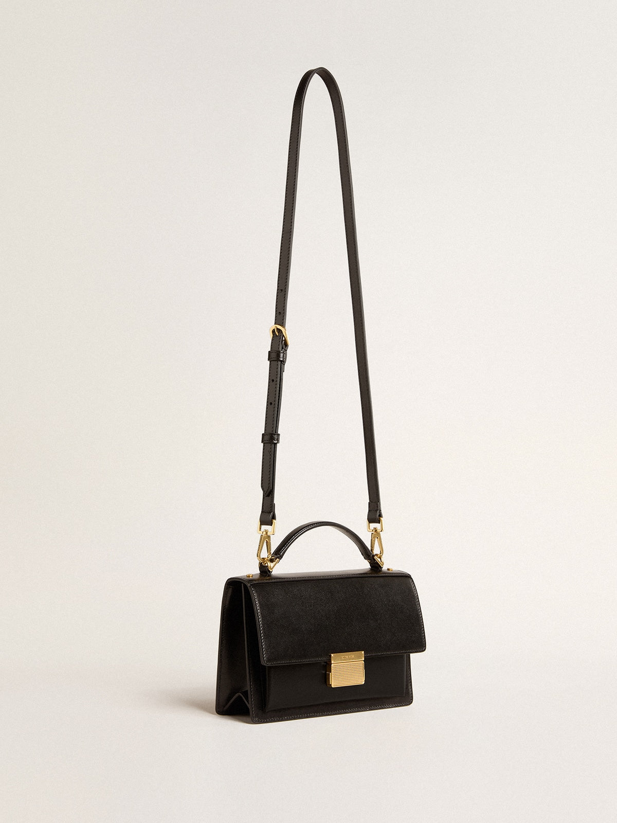 Venezia Bag in black boarded leather with gold details - Golden Goose Women