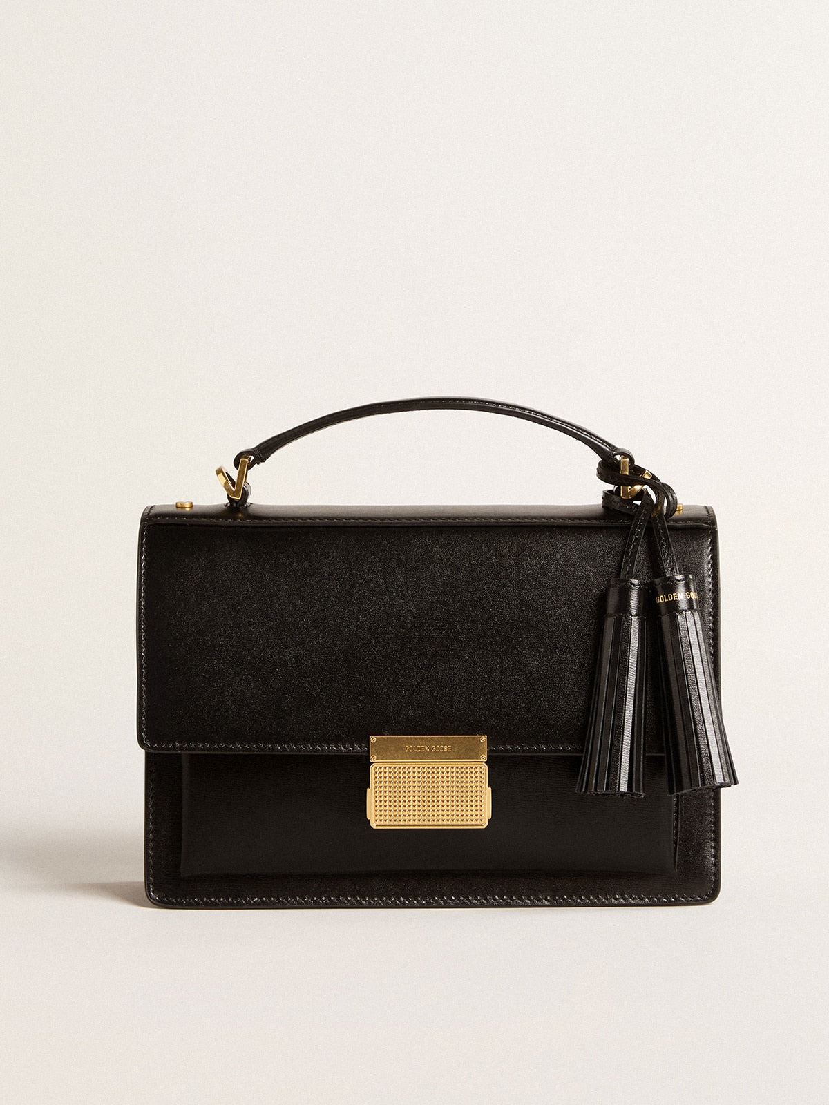 Venezia Bag in black boarded leather with gold details - Golden Goose Women