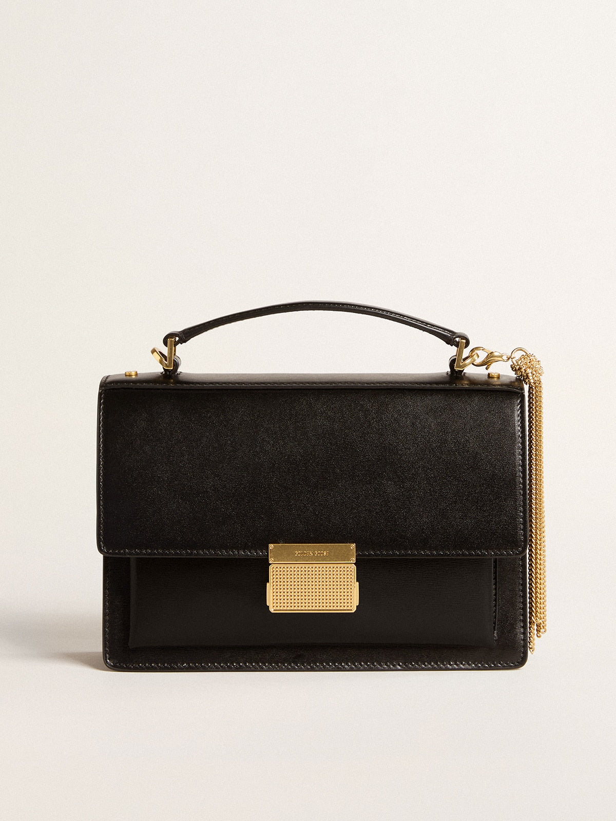 Venezia Bag in black boarded leather with gold details - Golden Goose Women