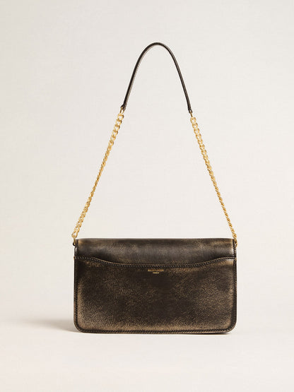 Gioia Bag in black vintage leather with gold details - Golden Goose Women