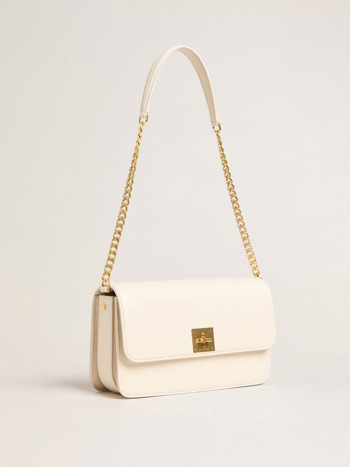 Gioia Bag in butter-colored boarded leather with gold details - Golden Goose Women
