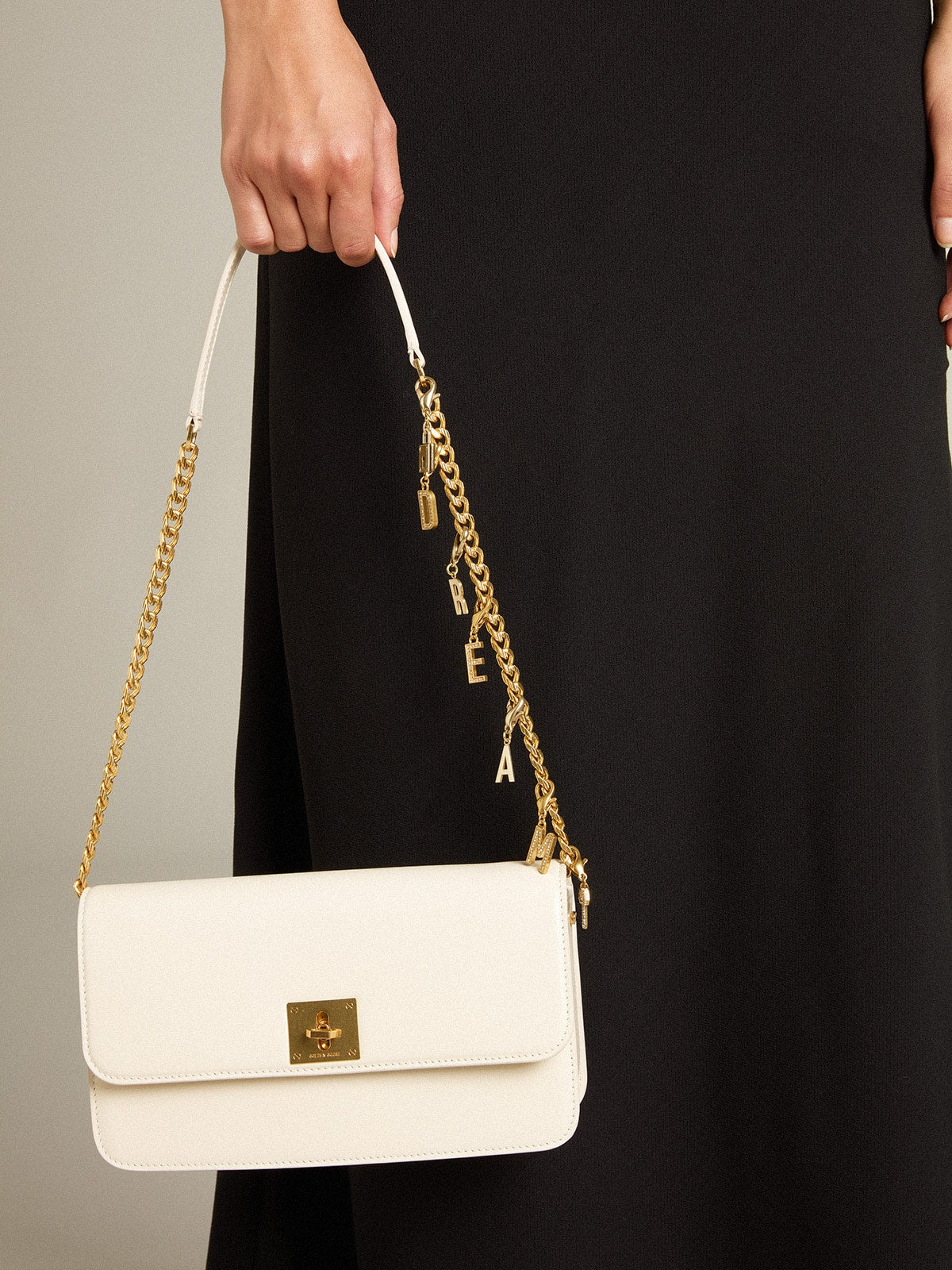 Gioia Bag in butter-colored boarded leather with gold details - Golden Goose Women