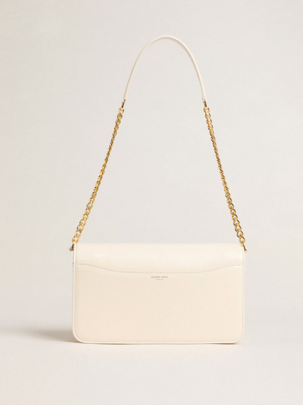 Gioia Bag in butter-colored boarded leather with gold details - Golden Goose Women