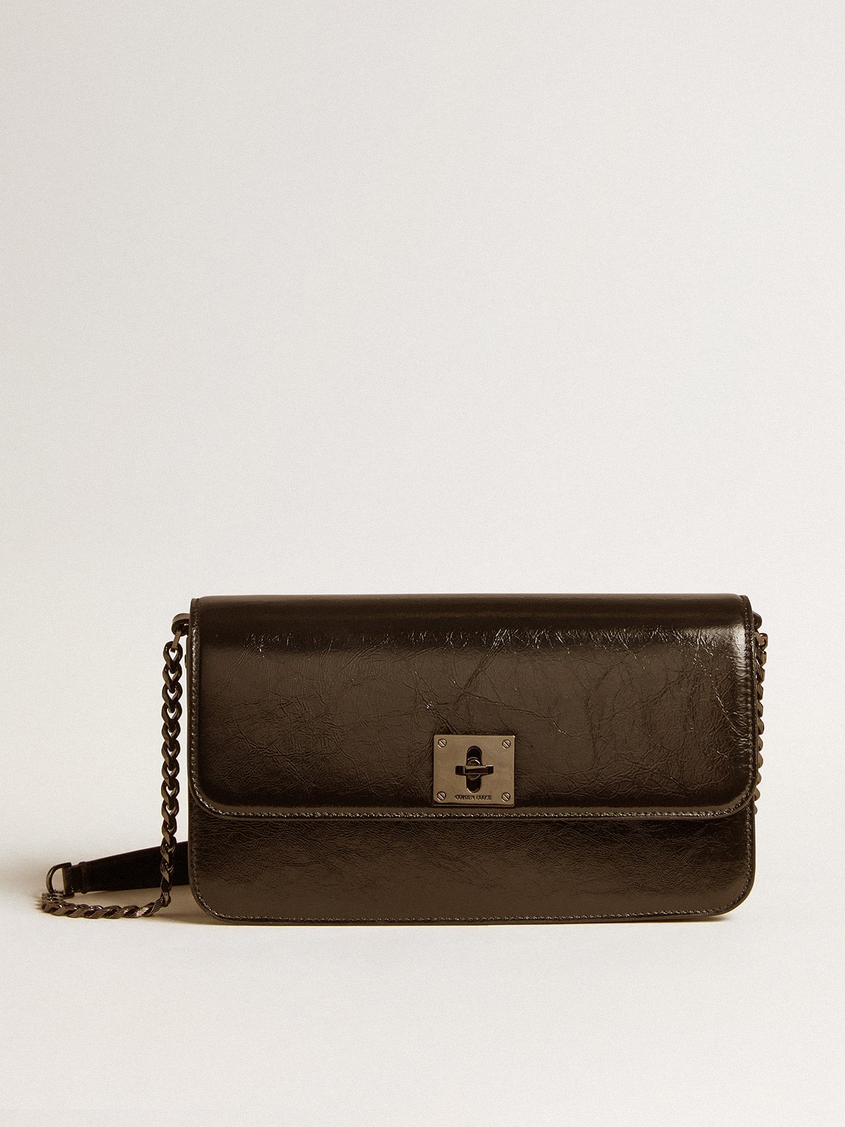 Gioia Bag in black glossy leather with metal details - Golden Goose Women
