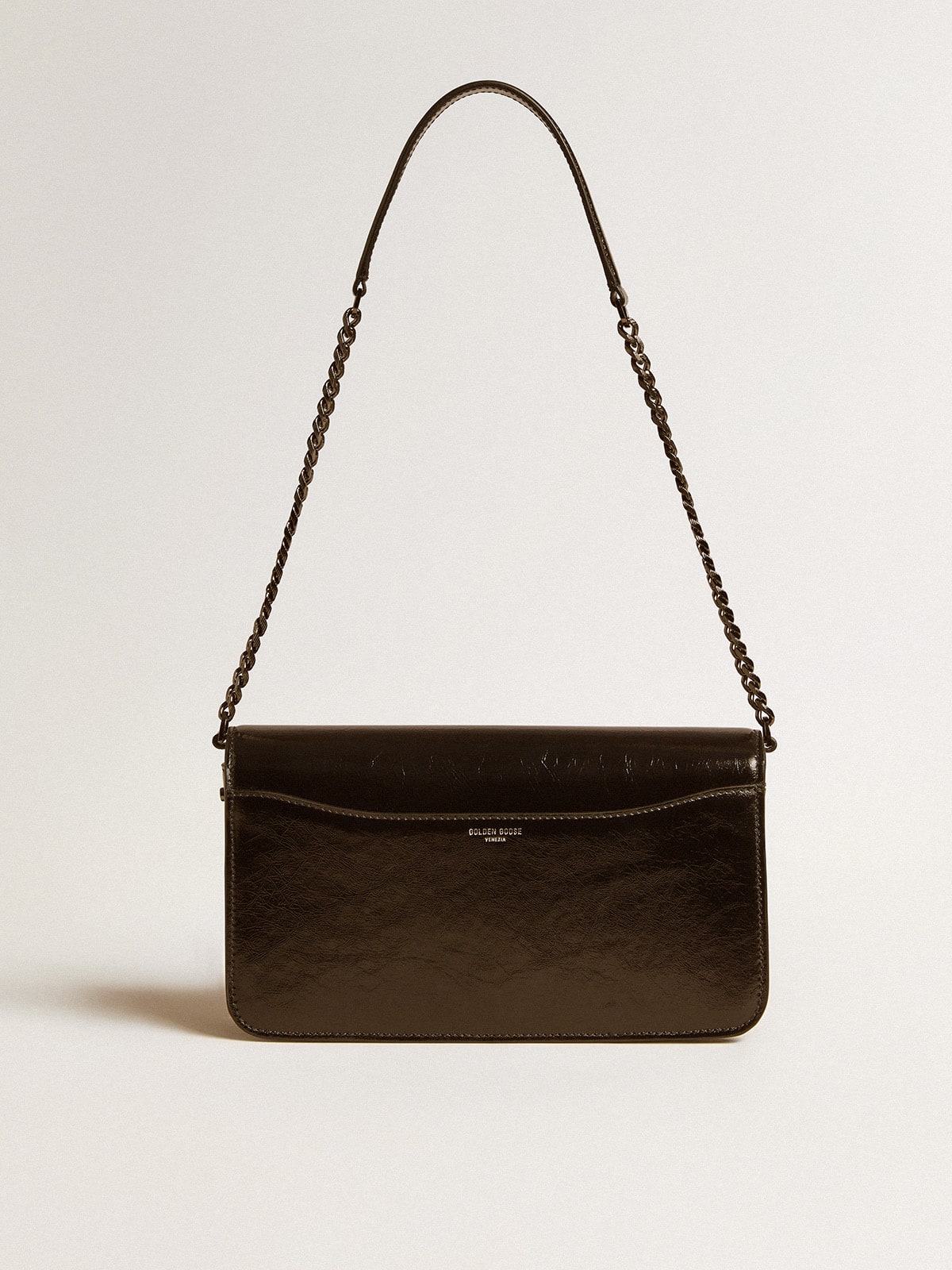 Gioia Bag in black glossy leather with metal details - Golden Goose Women