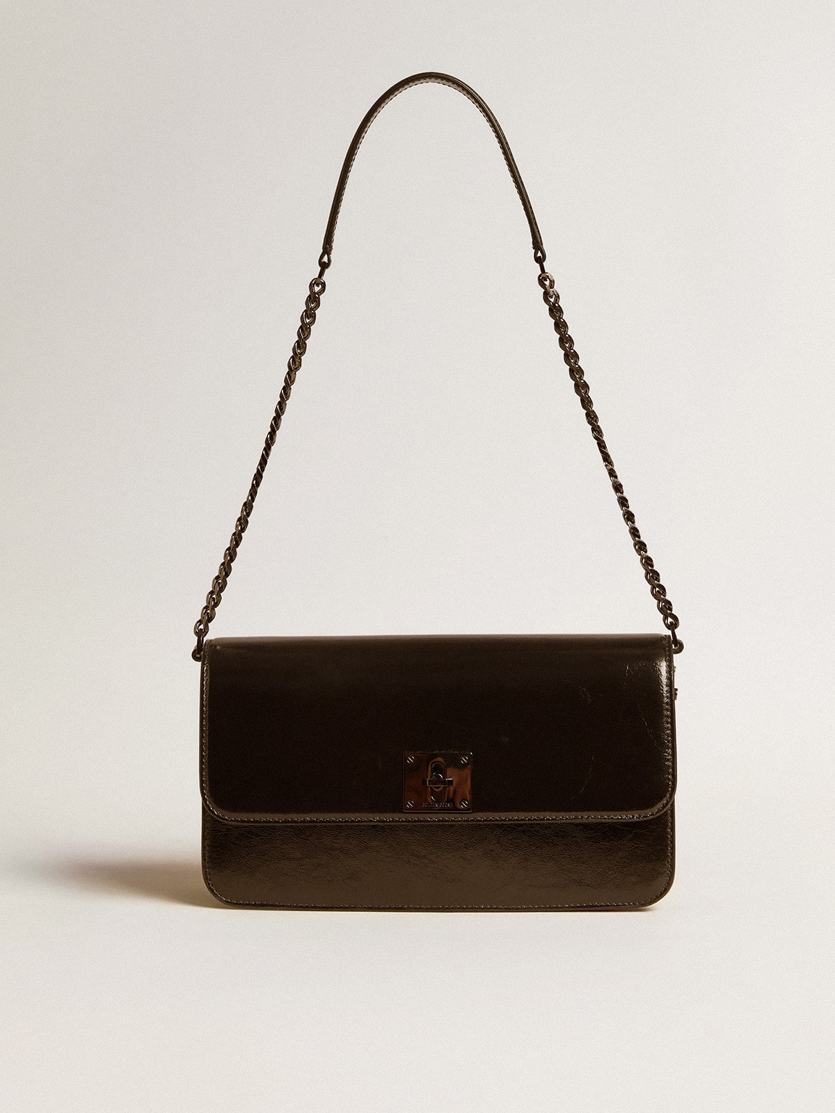 Gioia Bag in black glossy leather with metal details - Golden Goose Women