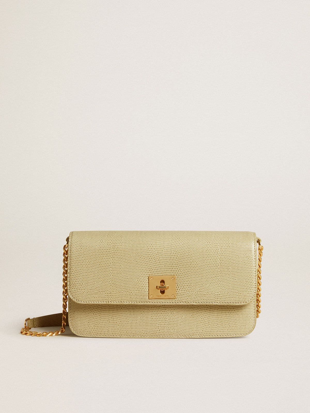 Gioia Bag in mineral-gray sheepskin leather with gold details - Golden Goose Women