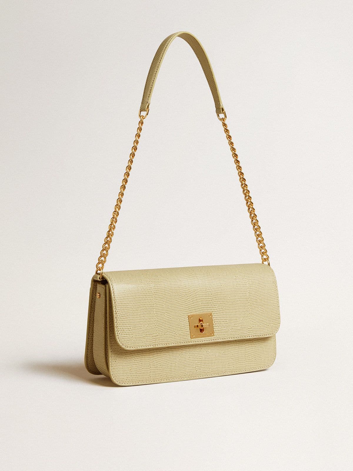 Gioia Bag in mineral-gray sheepskin leather with gold details - Golden Goose Women