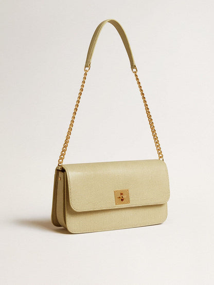 Gioia Bag in mineral-gray sheepskin leather with gold details - Golden Goose Women