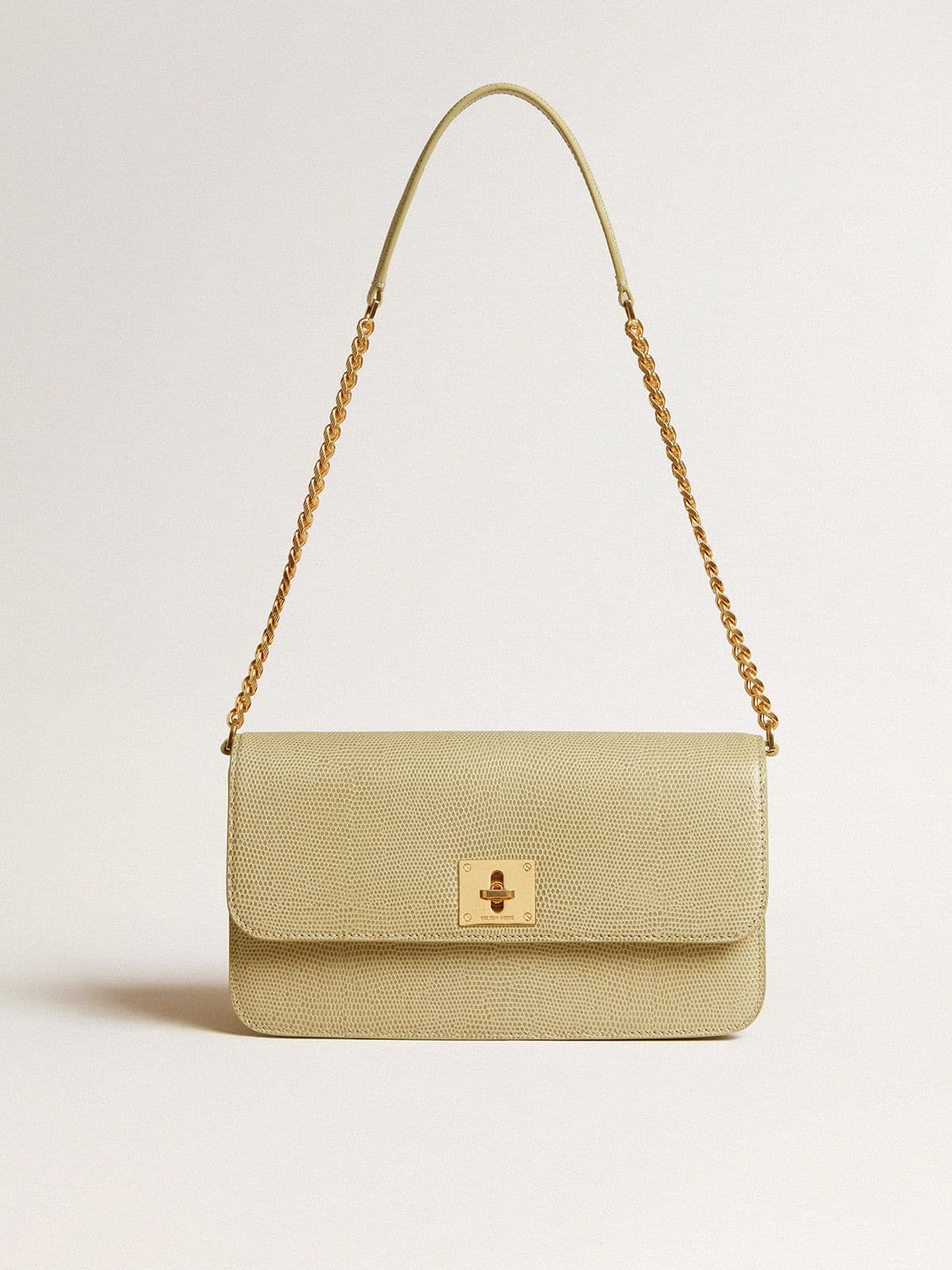 Gioia Bag in mineral-gray sheepskin leather with gold details - Golden Goose Women