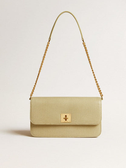 Gioia Bag in mineral-gray sheepskin leather with gold details - Golden Goose Women