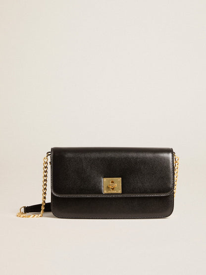 Gioia Bag in black boarded leather with gold details - Golden Goose Women