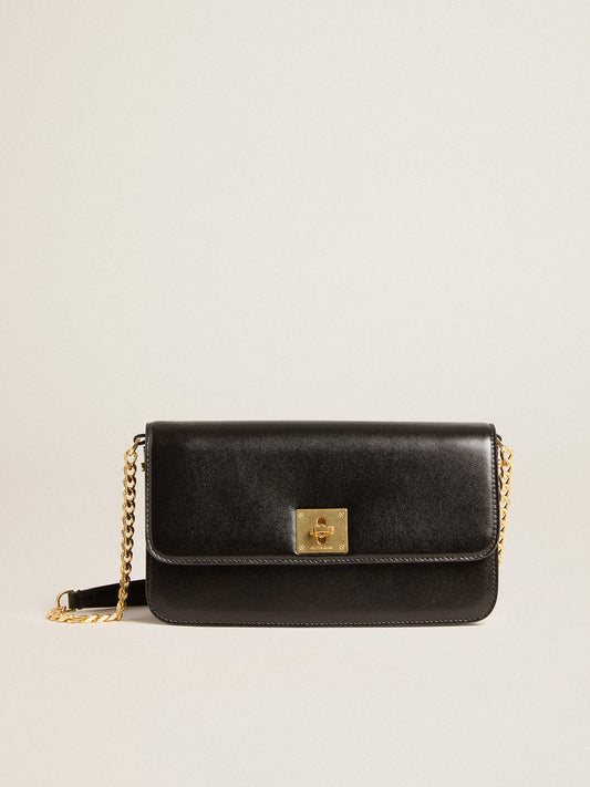 Gioia Bag in black boarded leather with gold details - Golden Goose Women