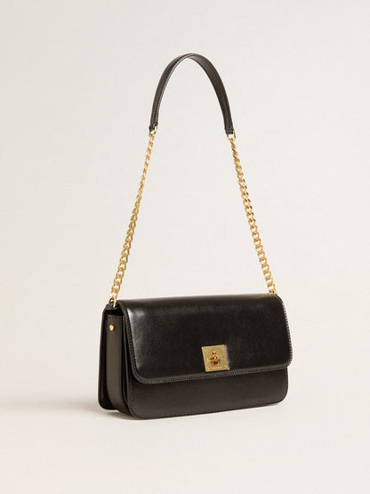 Gioia Bag in black boarded leather with gold details - Golden Goose Women