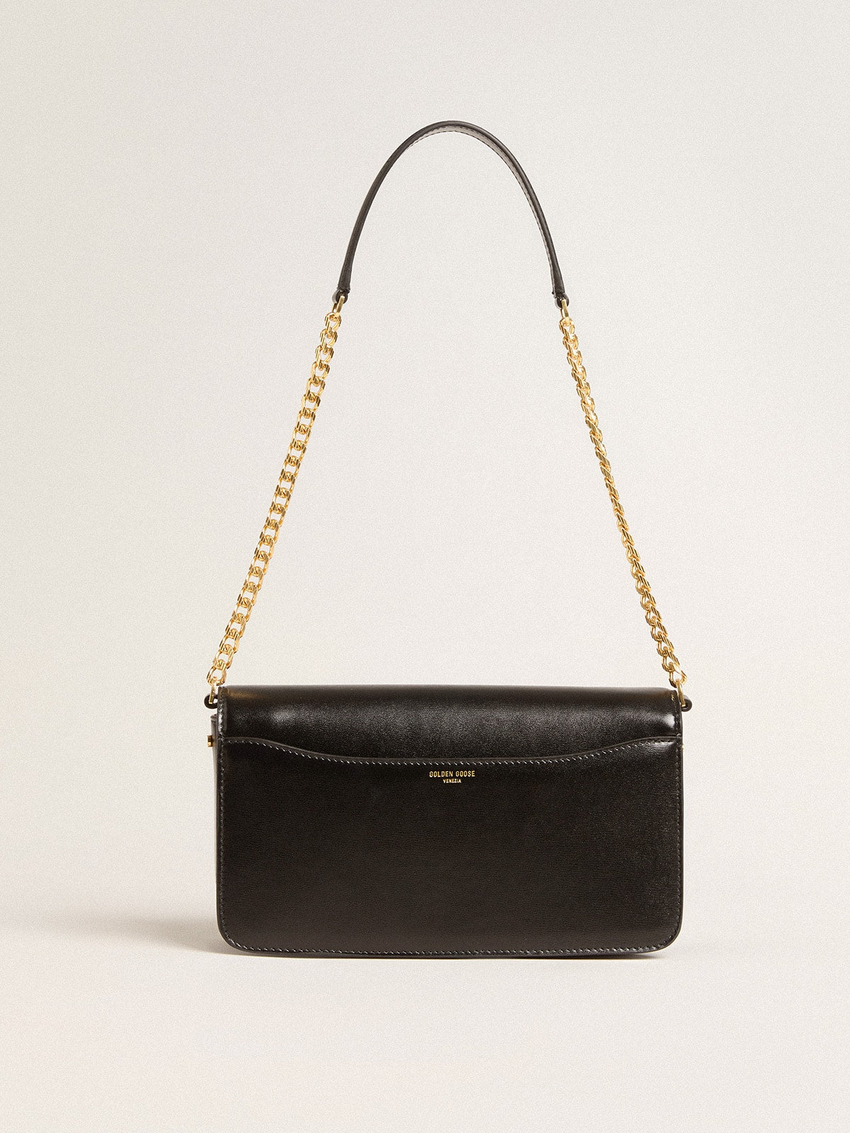 Gioia Bag in black boarded leather with gold details - Golden Goose Women