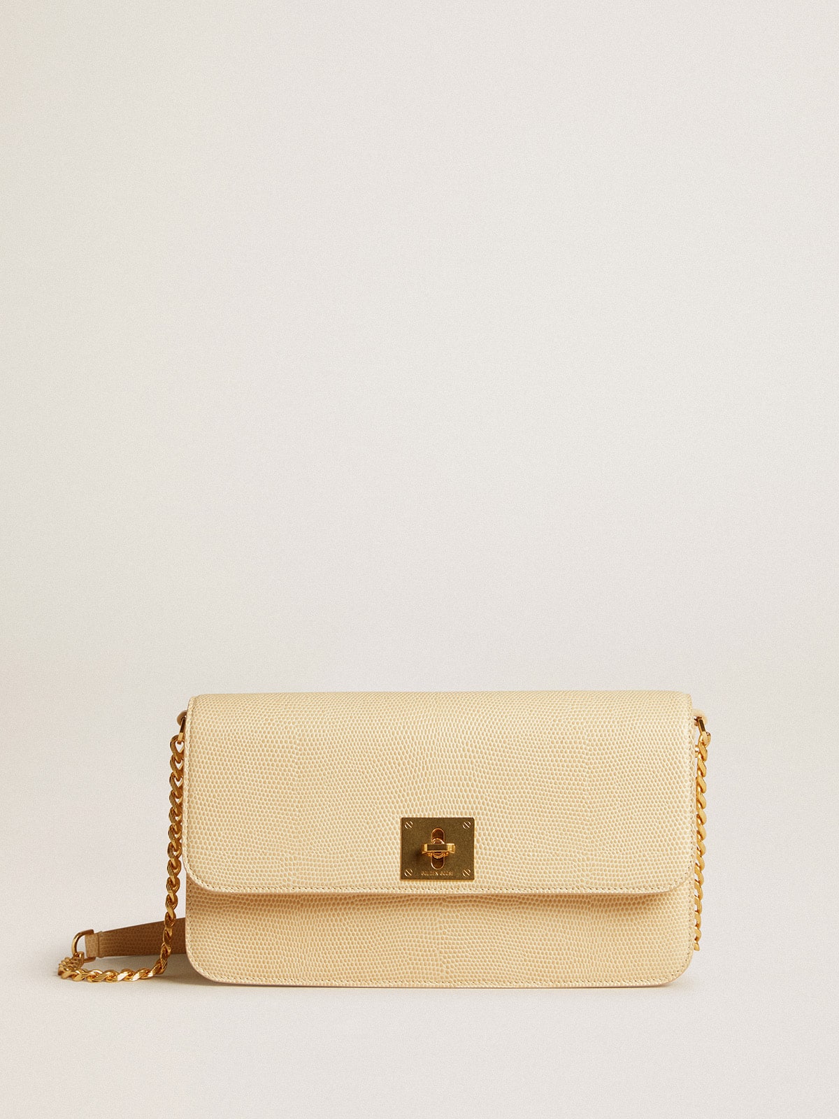 Gioia Bag in vanilla-colored sheepskin leather with gold details - Golden Goose Women